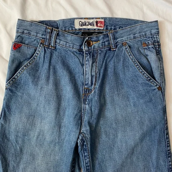 VTG 00s Quiksilver Men's Blue Jeans, QuikJean, 29x29, Relaxed Straight Leg - Picture 5 of 9